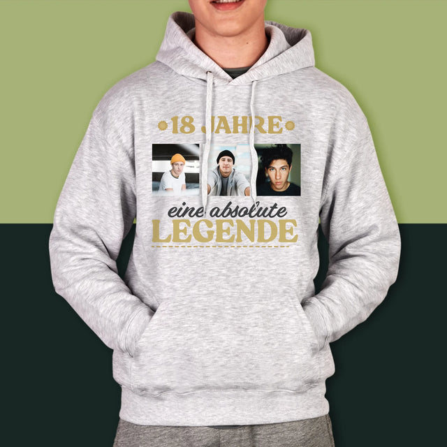 Fotocollage: 18 Jahre Als Legende - Kapuzenpullover Für Herren