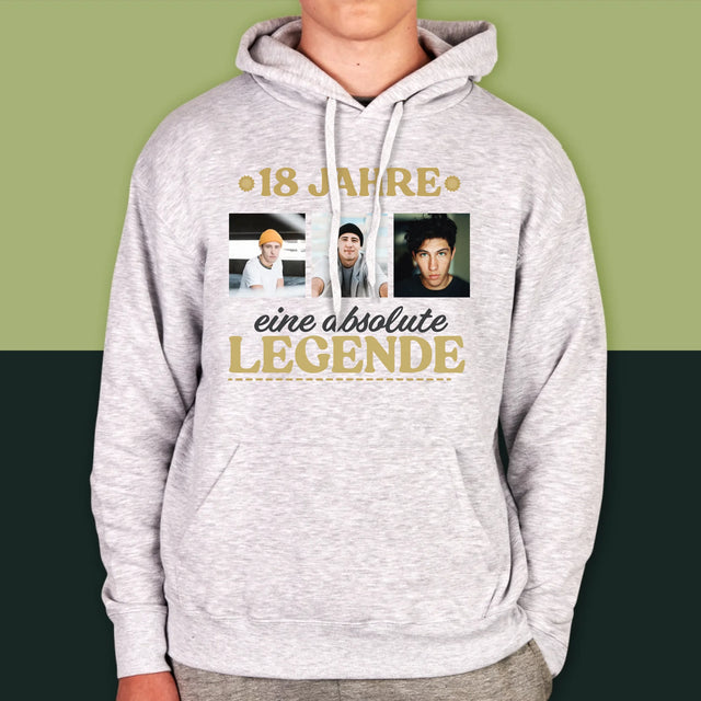 Fotocollage: 18 Jahre Als Legende - Kapuzenpullover Für Herren