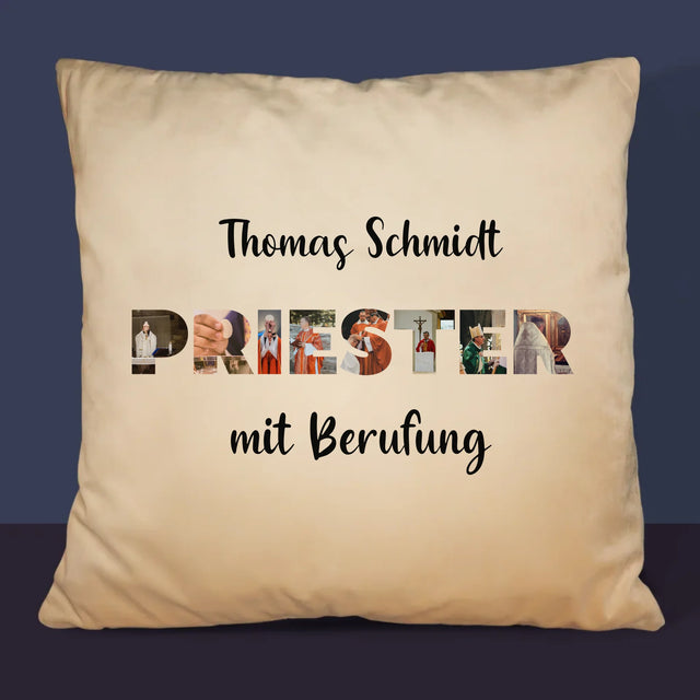 Buchstaben-Collage: Priester Aus Berufung - Kissen