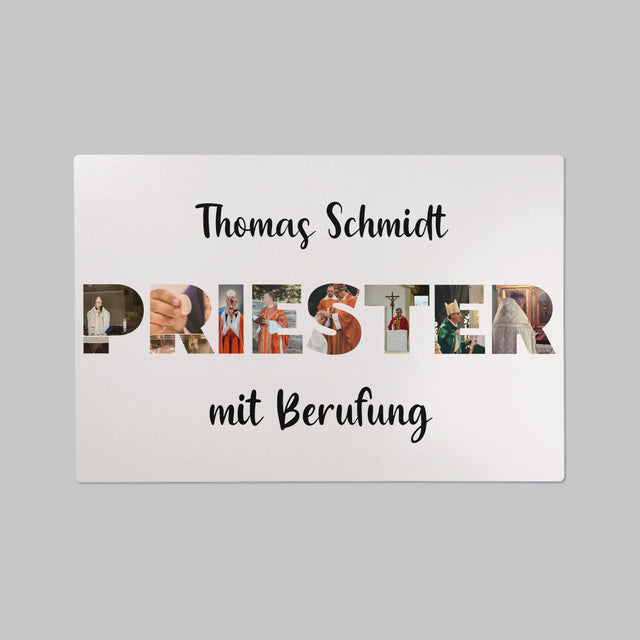Buchstaben-Collage: Priester Aus Berufung - Schreibtischunterlage
