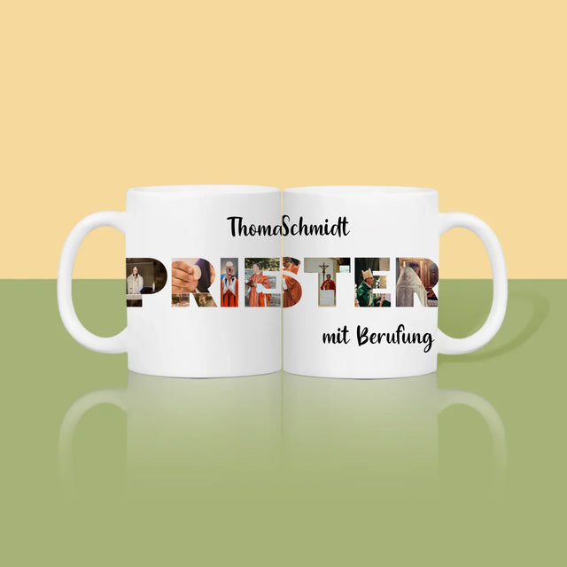Buchstaben-Collage: Priester Aus Berufung - Tasse