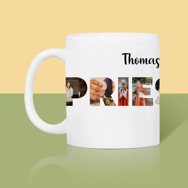 Buchstaben-Collage: Priester Aus Berufung - Tasse