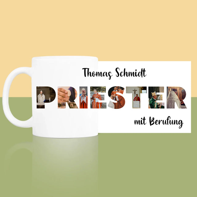 Buchstaben-Collage: Priester Aus Berufung - Tasse