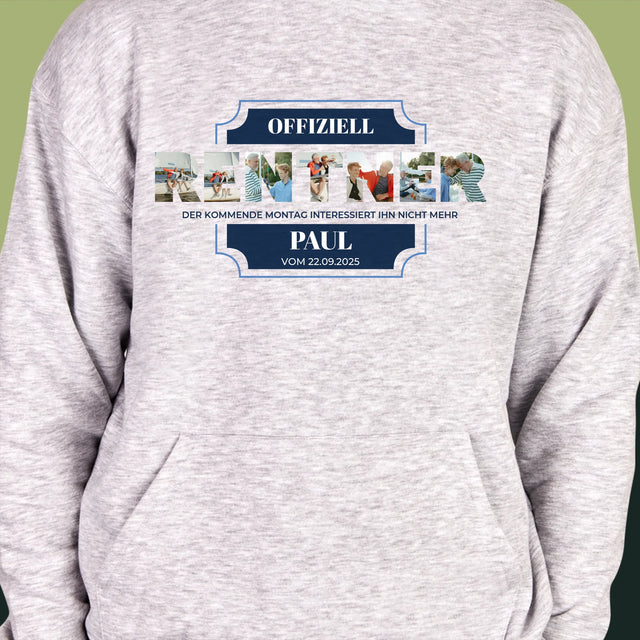 Buchstaben-Collage: Offiziell Im Ruhestand - Kapuzenpullover Für Herren