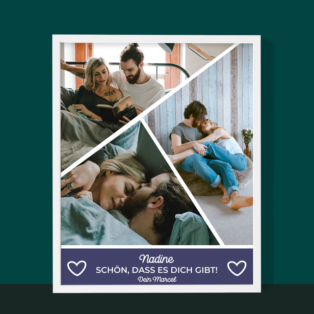 Fotocollage: Schön, Dass Es Dich Gibt - Druck Mit Rahmen 30X40