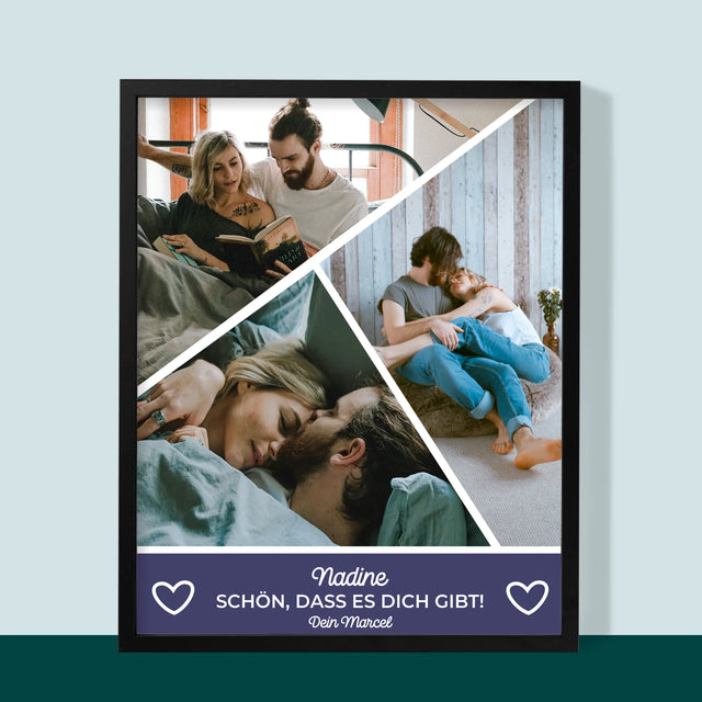 Fotocollage: Schön, Dass Es Dich Gibt - Druck Mit Rahmen 30X40