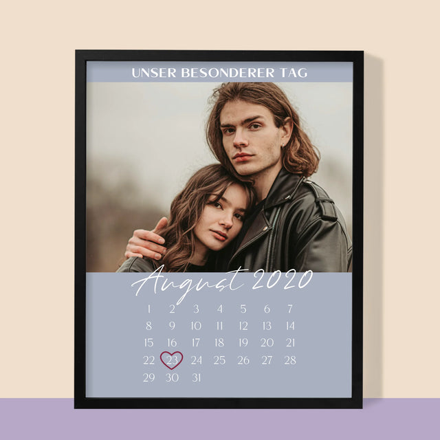 Foto Und Unterschrift: Unser Besonderer Tag - Druck Mit Rahmen 30X40