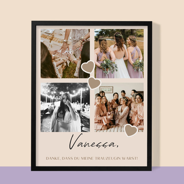 Fotocollage: Danke - Druck Mit Rahmen 30X40