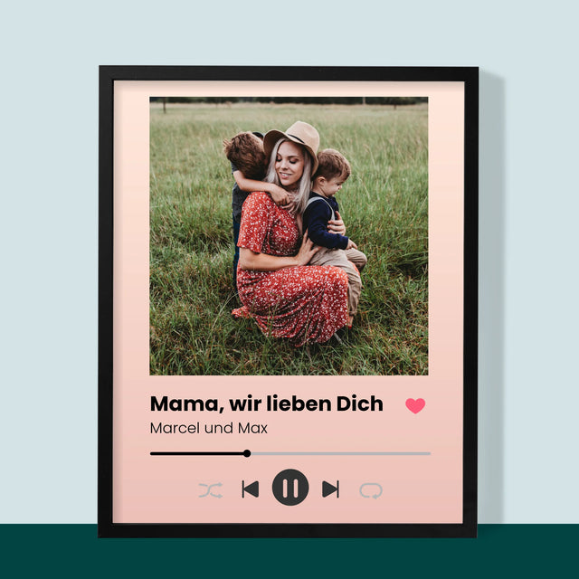 Foto Und Unterschrift: Mama, Wir Lieben Dich - Druck Mit Rahmen 30X40