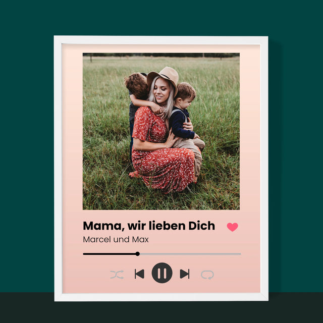 Foto Und Unterschrift: Mama, Wir Lieben Dich - Druck Mit Rahmen 30X40