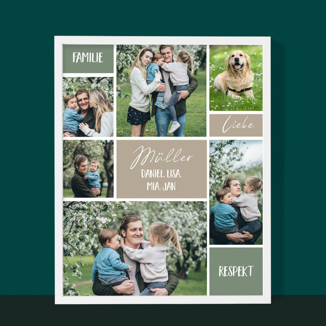 Fotocollage: Familie - Druck Mit Rahmen 30X40