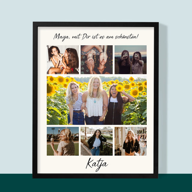 Fotocollage: Beste Freundin - Druck Mit Rahmen 30X40
