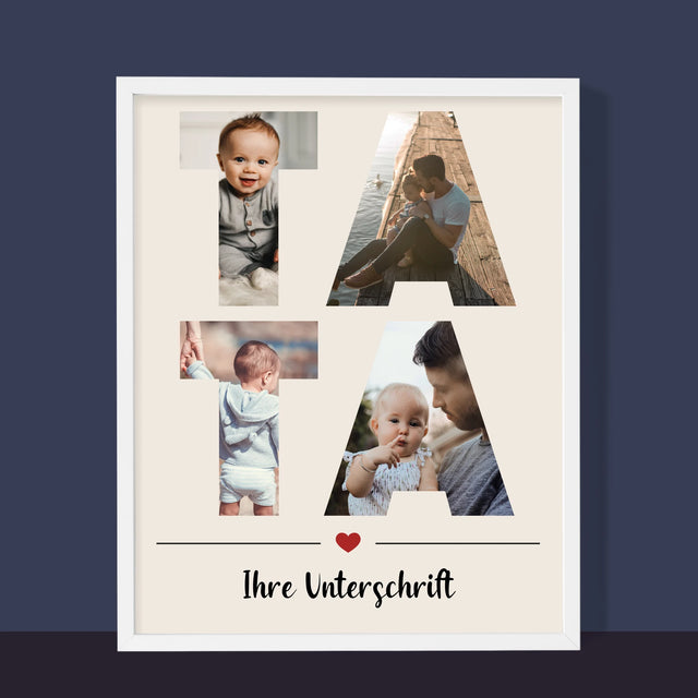 Buchstaben-Collage: Papa - Druck Mit Rahmen 30X40