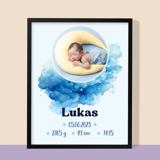 Geburtsdatum: Sternzeichen Junge - Druck Mit Rahmen 30X40