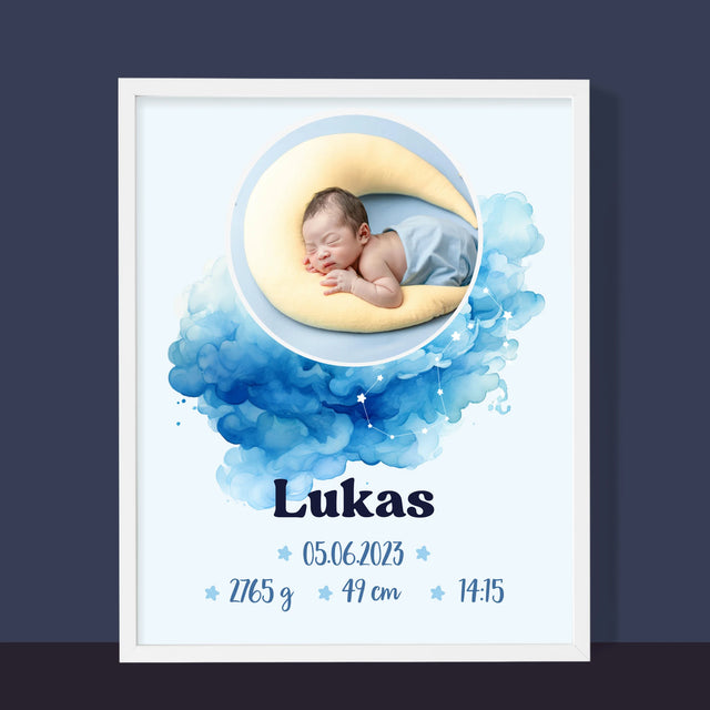 Geburtsdatum: Sternzeichen Junge - Druck Mit Rahmen 30X40