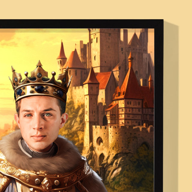 Königsporträt: König In Den Gärten - Druck Mit Rahmen 30X40