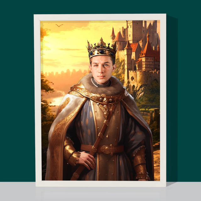 Königsporträt: König In Den Gärten - Druck Mit Rahmen 30X40