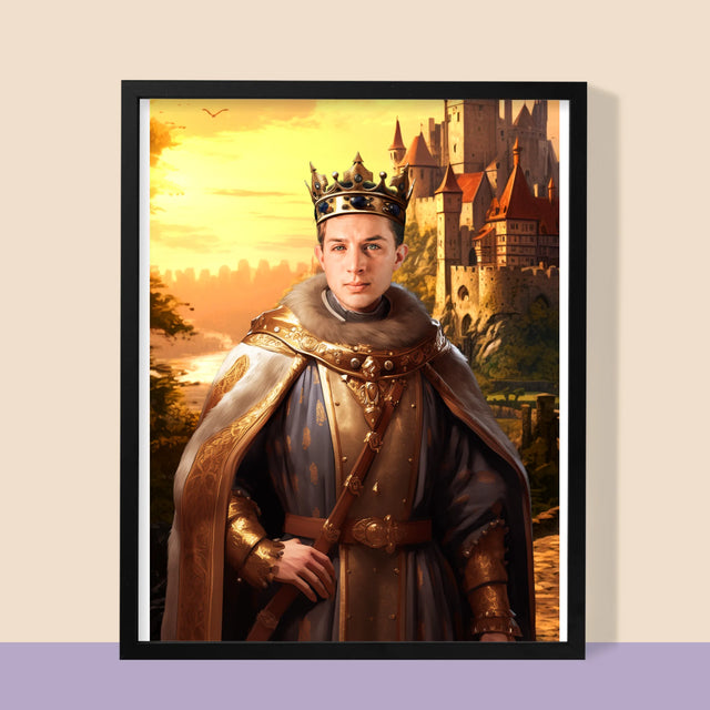 Königsporträt: König In Den Gärten - Druck Mit Rahmen 30X40