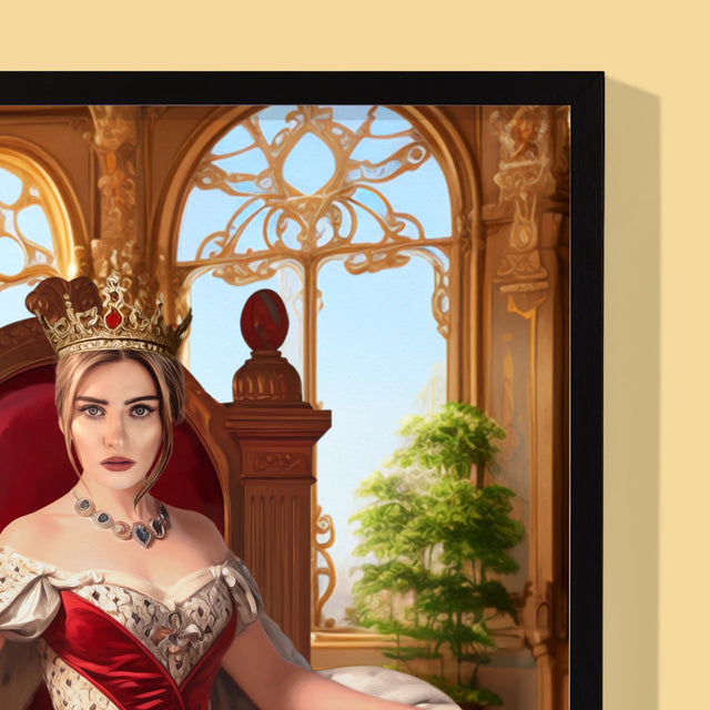 Königsporträt: Königin Auf Dem Thron - Druck Mit Rahmen 30X40