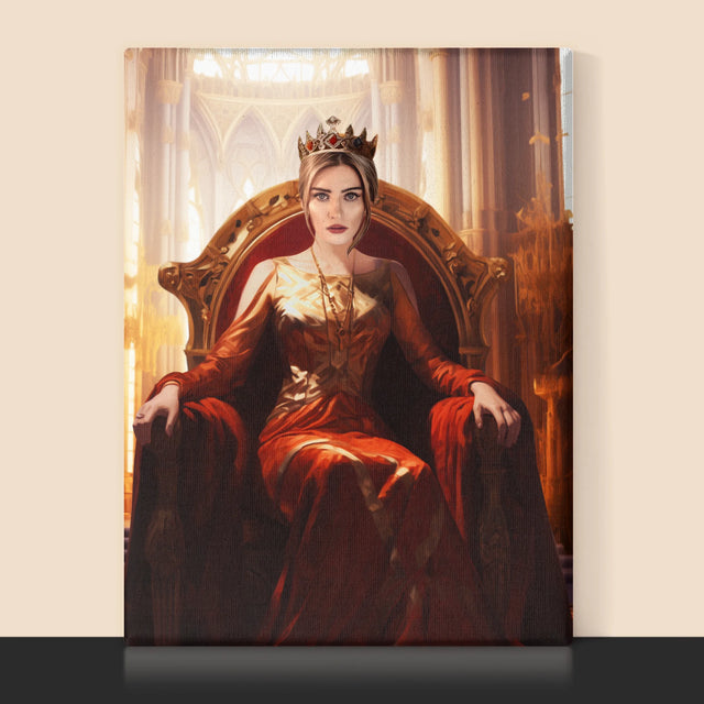 Königsporträt: Königin Im Thronsaal - Druck Mit Rahmen 30X40
