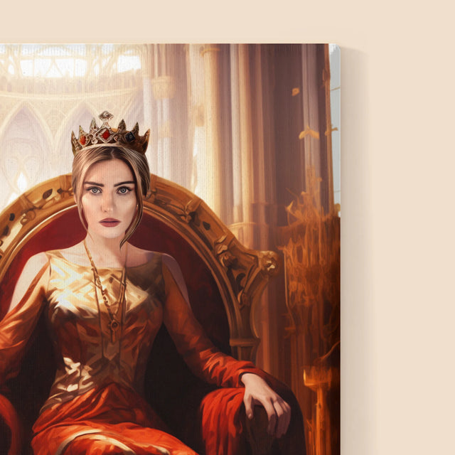 Königsporträt: Königin Im Thronsaal - Druck Mit Rahmen 30X40