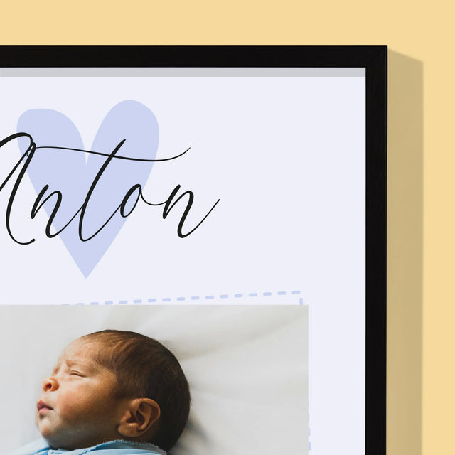 Geburtsdatum: Geburtsdatum Junge - Druck Mit Rahmen 30X40