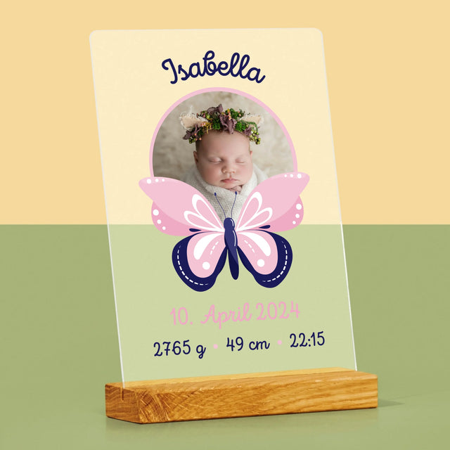 Geburtsdatum: Geburtsdatum Schmetterling - Druck Auf Acrylglas