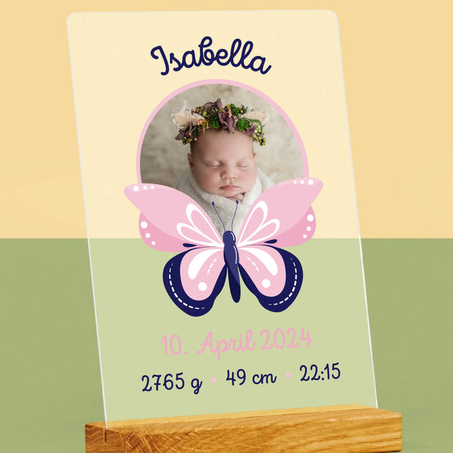 Geburtsdatum: Geburtsdatum Schmetterling - Druck Auf Acrylglas