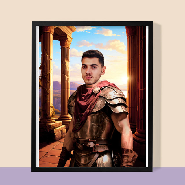 Königsporträt: Kämpfer - Druck Mit Rahmen 30X40