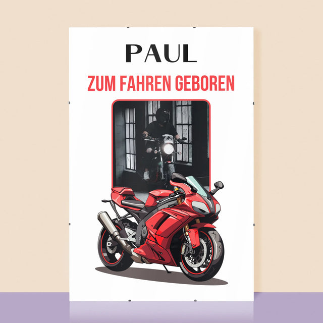 Foto Und Unterschrift: Zum Fahren Geboren - Poster