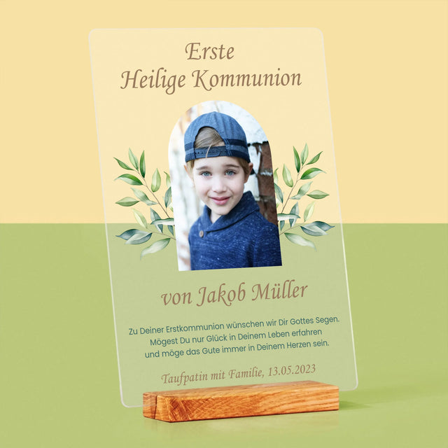 Foto Und Unterschrift: Erste Heilige Kommunion Glückwünsche - Druck Auf Acrylglas