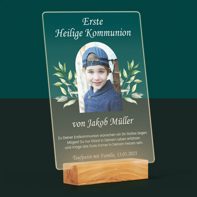 Foto Und Unterschrift: Erste Heilige Kommunion Glückwünsche - Druck Auf Acrylglas