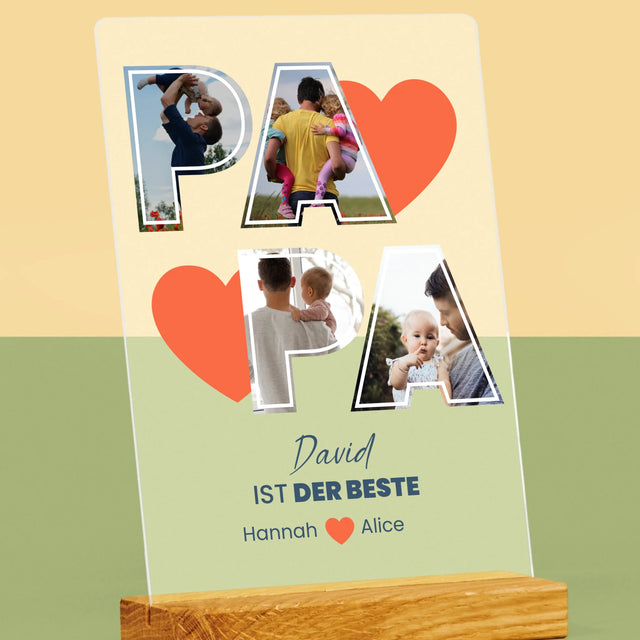 Fotocollage: Papa Ist Der Beste - Druck Auf Acrylglas