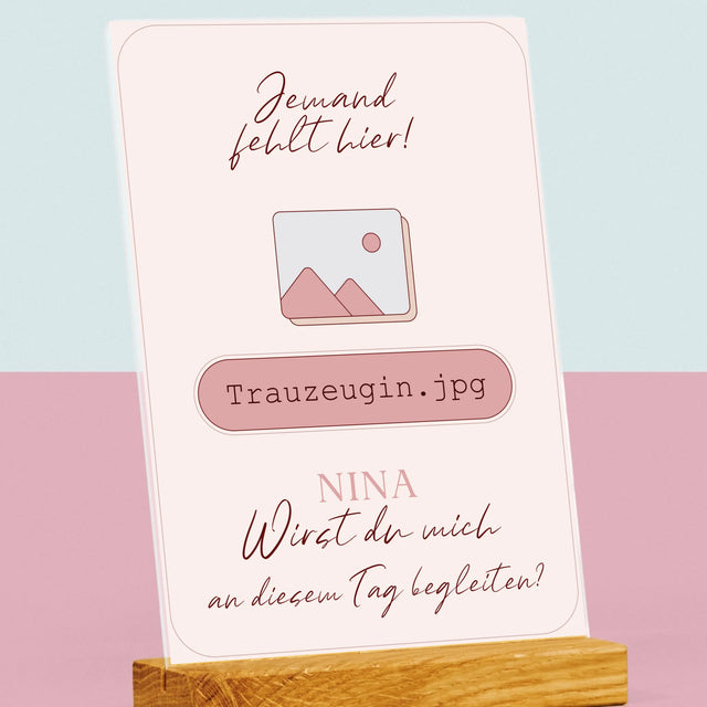 Name Und Unterschrift: Jemand Fehlt - Trauzeugin - Druck Auf Acrylglas