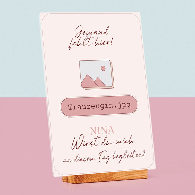 Name Und Unterschrift: Jemand Fehlt - Trauzeugin - Druck Auf Acrylglas