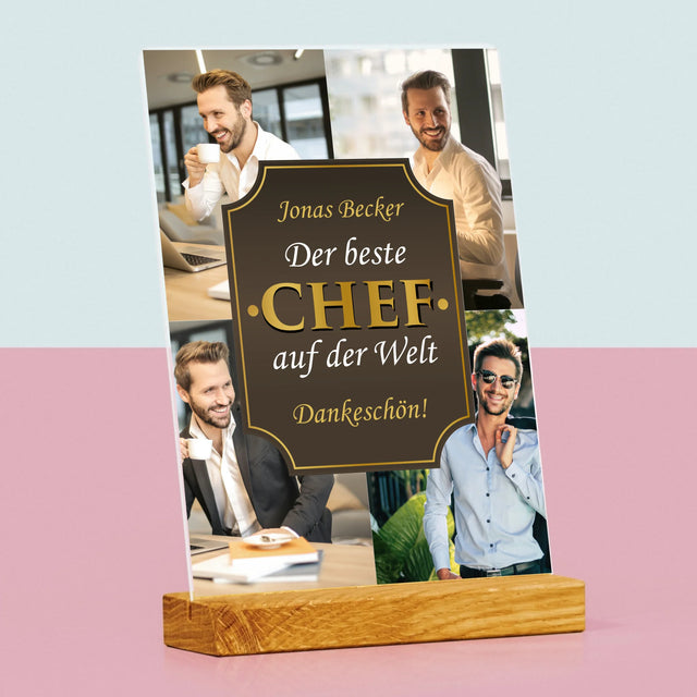 Fotocollage: Der Beste Chef Der Welt - Druck Auf Acrylglas