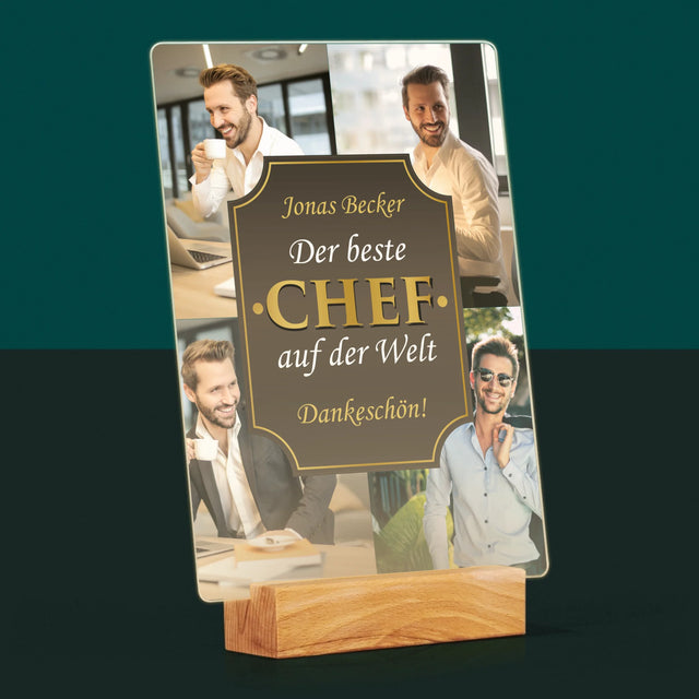 Fotocollage: Der Beste Chef Der Welt - Druck Auf Acrylglas