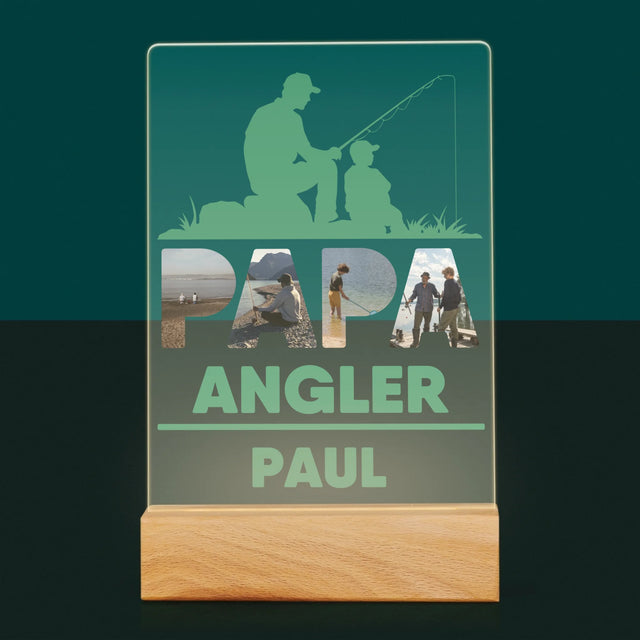 Buchstaben-Collage: Papa - Angler - Druck Auf Acrylglas