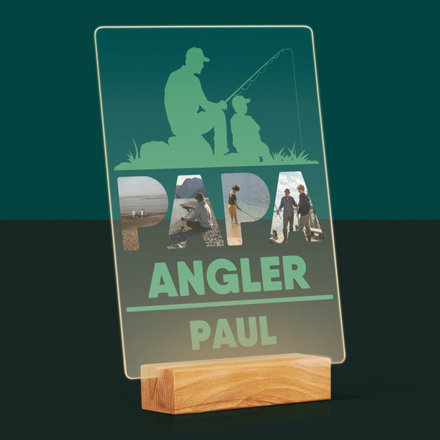 Buchstaben-Collage: Papa - Angler - Druck Auf Acrylglas