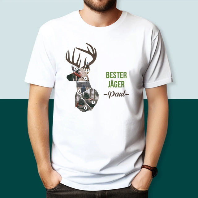 Form-Collage: Bester Jäger - T-Shirt Für Herren