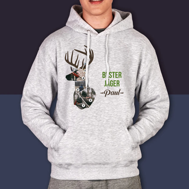 Form-Collage: Bester Jäger - Kapuzenpullover Für Herren