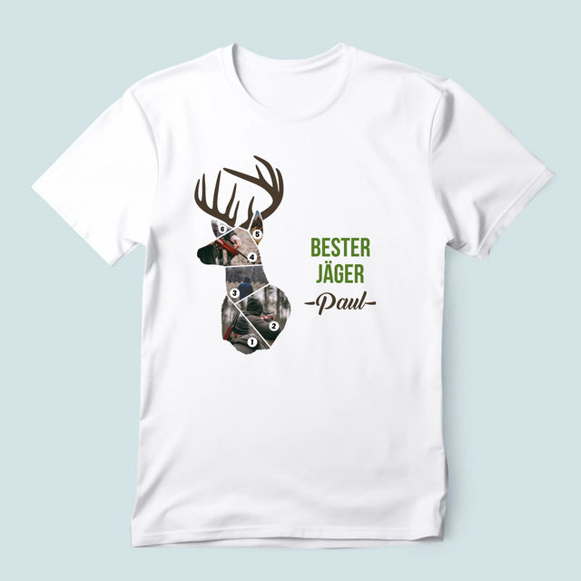 Form-Collage: Bester Jäger - T-Shirt Für Herren