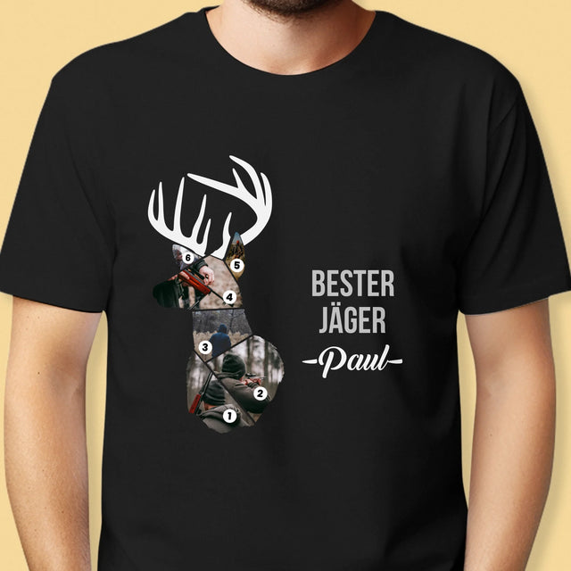 Form-Collage: Bester Jäger - T-Shirt Für Herren