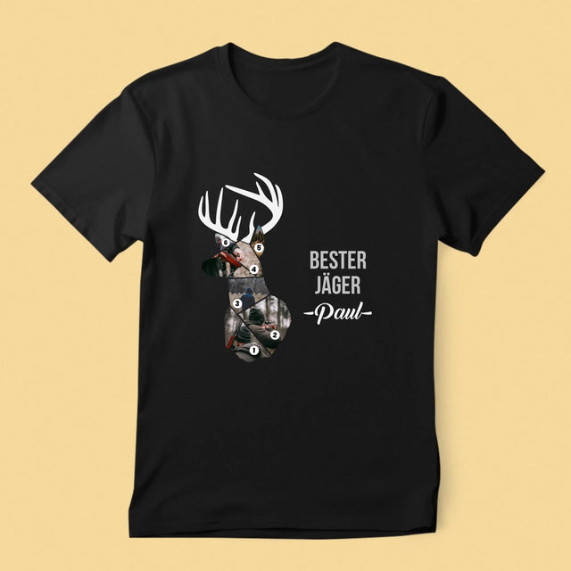Form-Collage: Bester Jäger - T-Shirt Für Herren