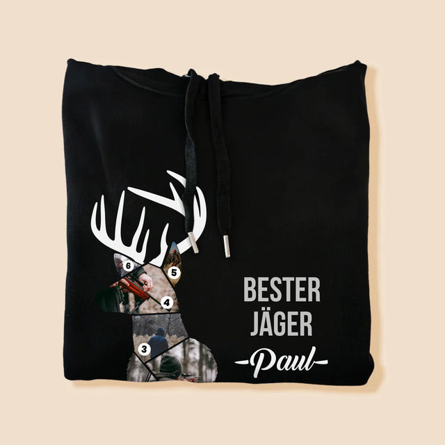 Form-Collage: Bester Jäger - Kapuzenpullover Für Herren