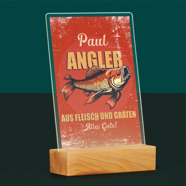 Name Und Unterschrift: Ein Angler Aus Fleisch Und Gräten - Druck Auf Acrylglas