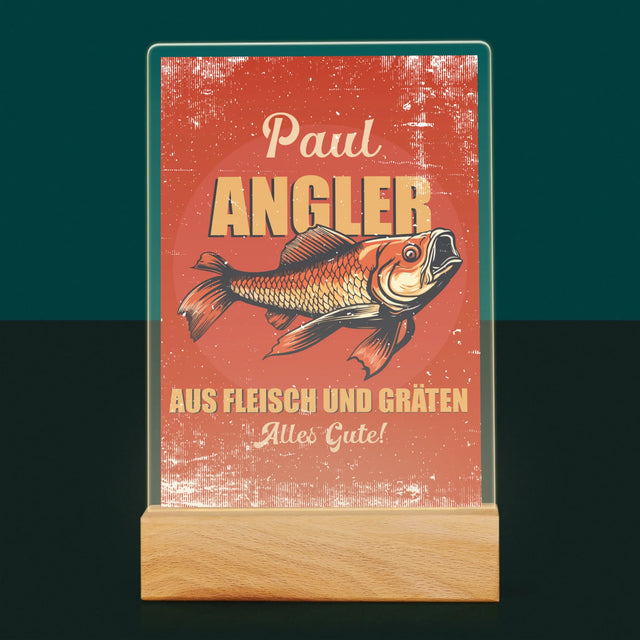Name Und Unterschrift: Ein Angler Aus Fleisch Und Gräten - Druck Auf Acrylglas