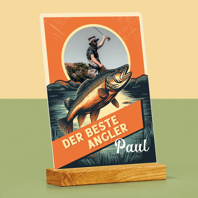 Foto Und Unterschrift: Der Beste Angler - Druck Auf Acrylglas