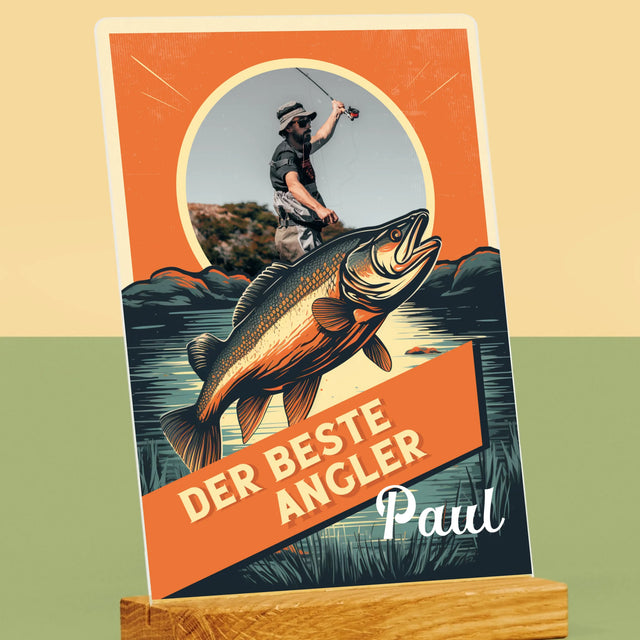 Foto Und Unterschrift: Der Beste Angler - Druck Auf Acrylglas