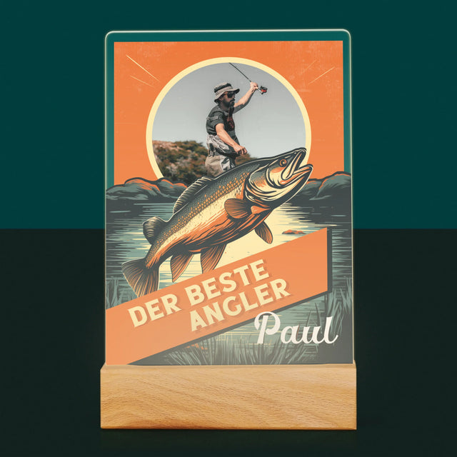 Foto Und Unterschrift: Der Beste Angler - Druck Auf Acrylglas